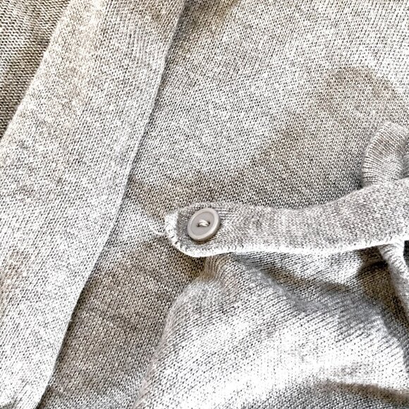 Joan Vass Cardigan  Size S Open Front Light Grey Knit Sweater Roll-tab Sleeves - Picture 13 of 14